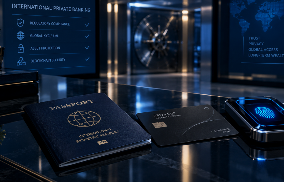 International corporate bank account compliance requirements and source of funds documentation.